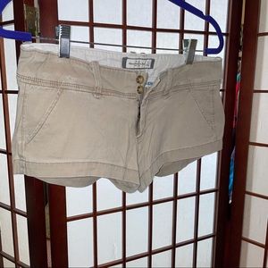 Tan Abercrombie short shorts. Size 4